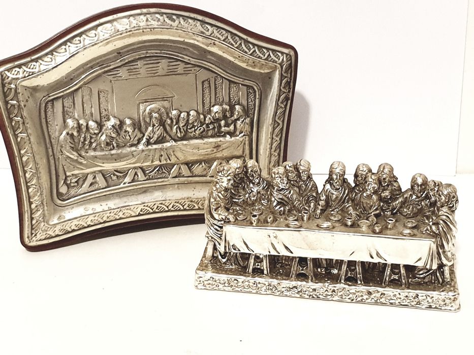 Conjunto de 2 "Ultimas Seias de Cristo" com prata laminada