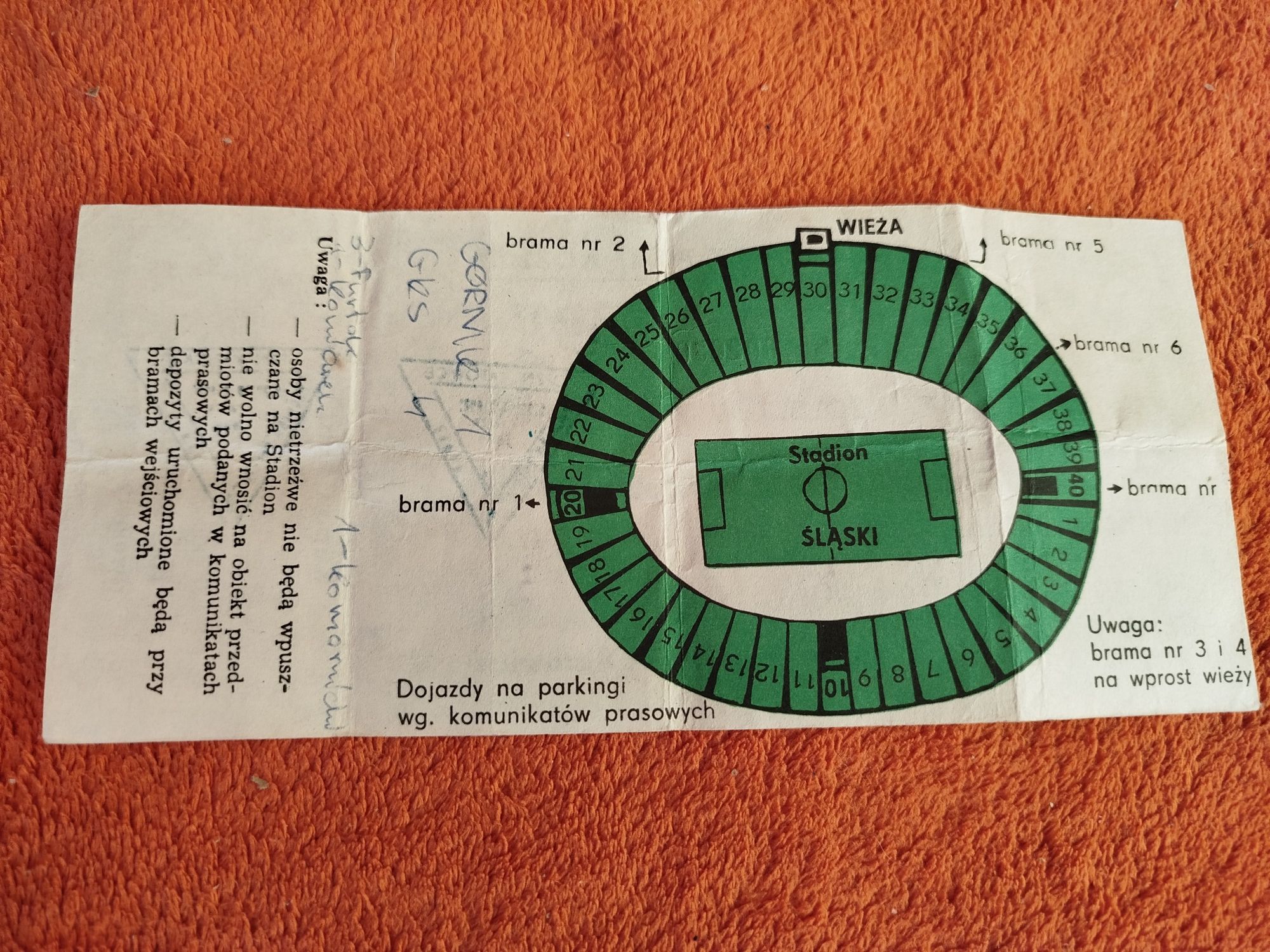 Bilet Górnik Zabrze GKS Katowice finał PP 1986 rok