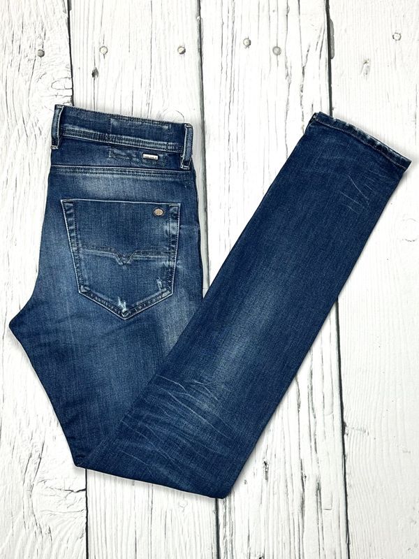 Diesel Tepphar Jeansy Rurki Męskie Spodnie Skinny Fit Logowane r. W31