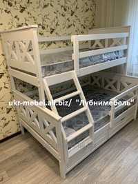 Двоярусне дерев'яне ліжко Тян120 (кровать двухъярусная)