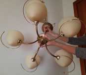 Lampa wisząca na 5 kloszy żyrandol