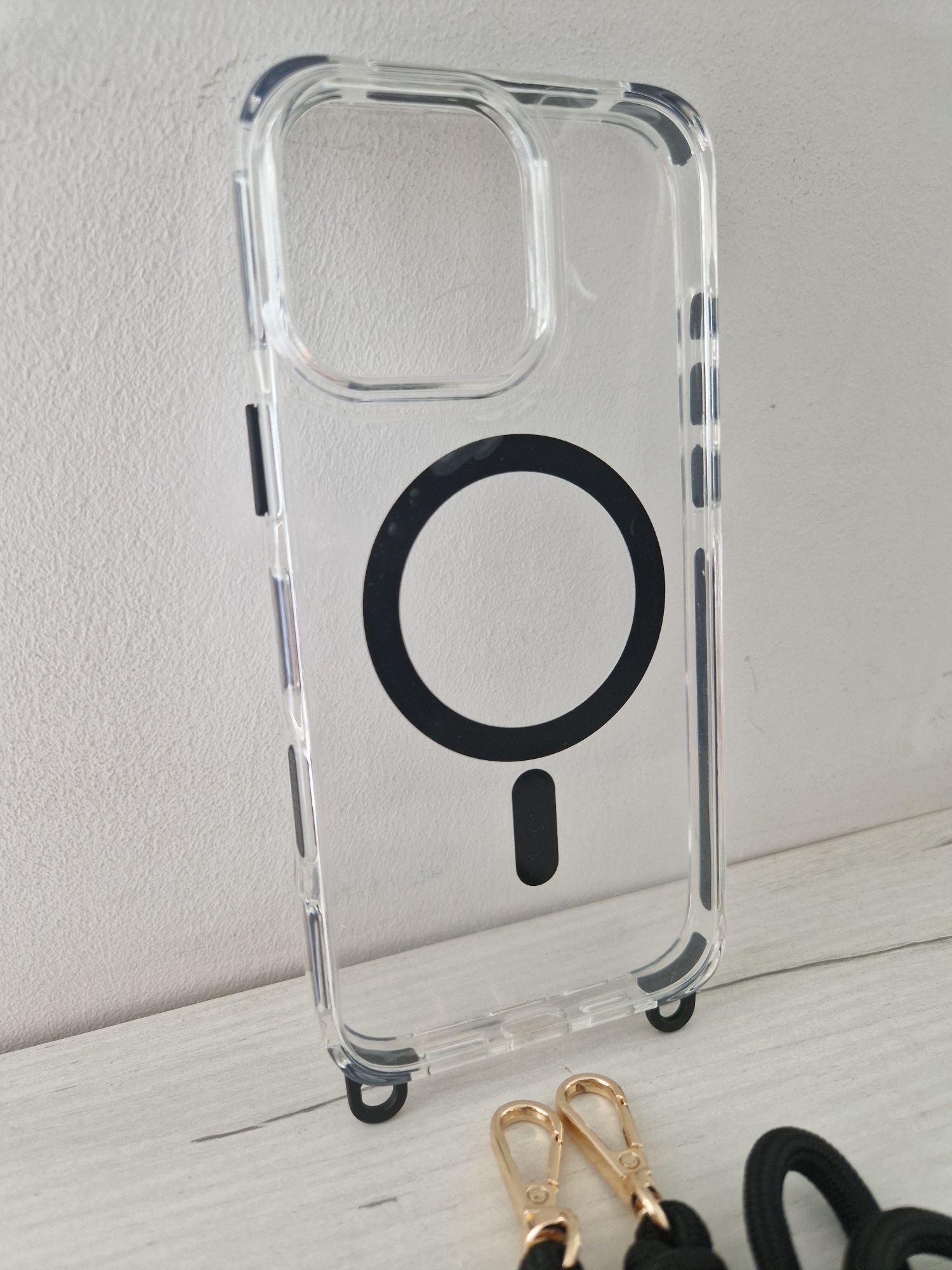 Tel Protect Strap Clear Case do Iphone 16 Pro Max czarny
