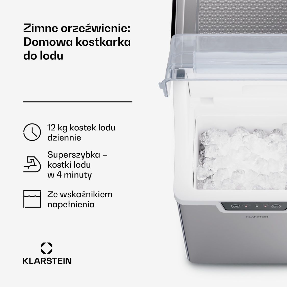 Kostkarka Maszyna do lodu Granulatu Klarstein Wallberg Nugget 12kg/24h