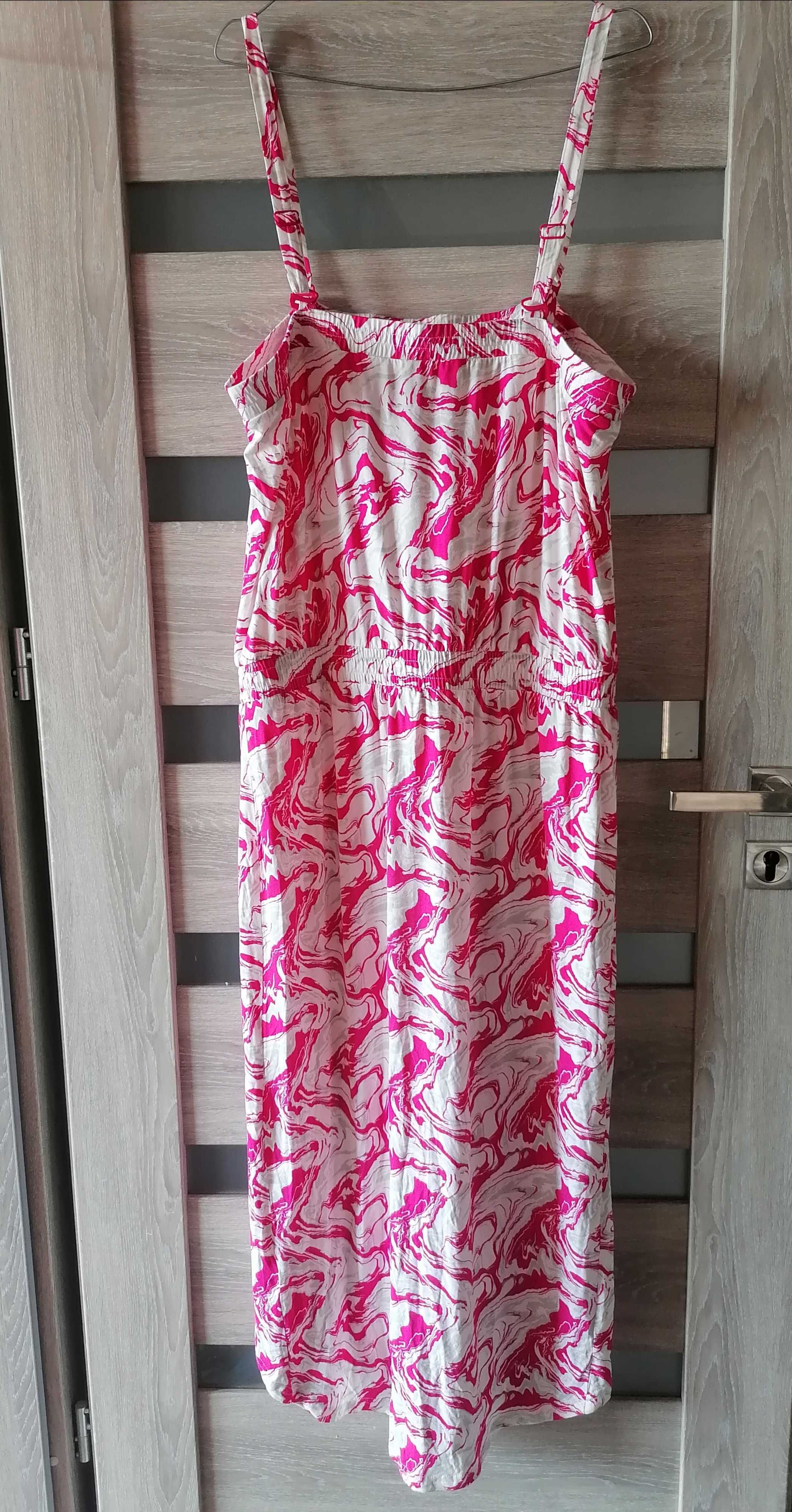 Nowa sukienka midi letnia z wiskozy 44 46 asymetryczna