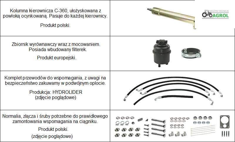 Wspomagania do ciagnikow C330,C360,MONTAZ,transport