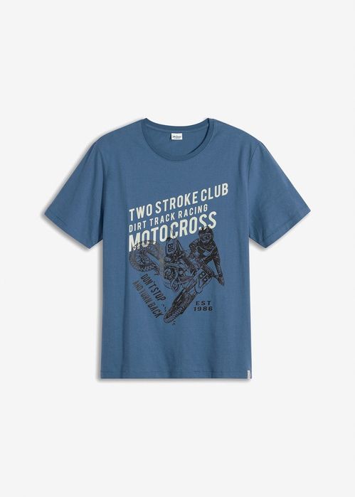 B.P.C t-shirt męski niebieski z nadrukiem L.