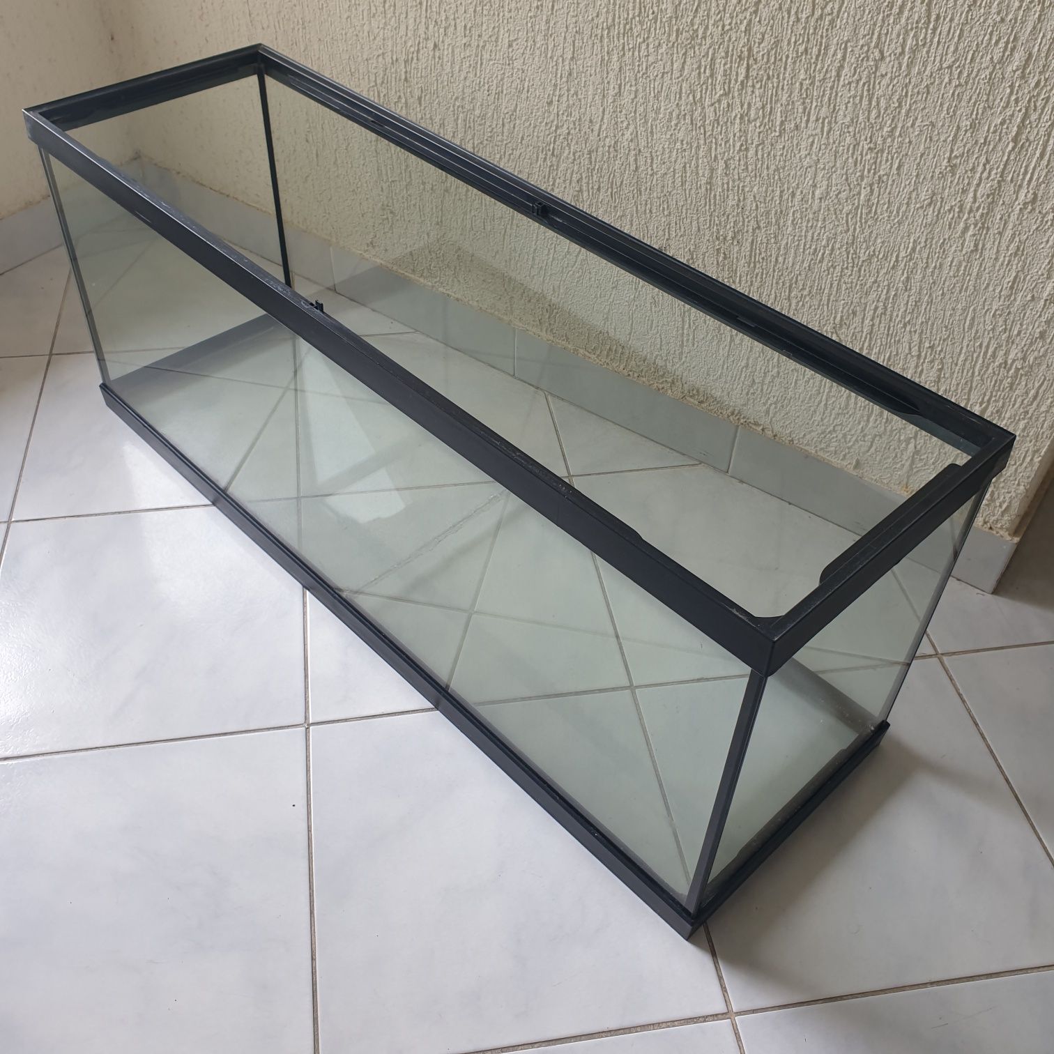 Aquário utilizado para terrário 100x30x40