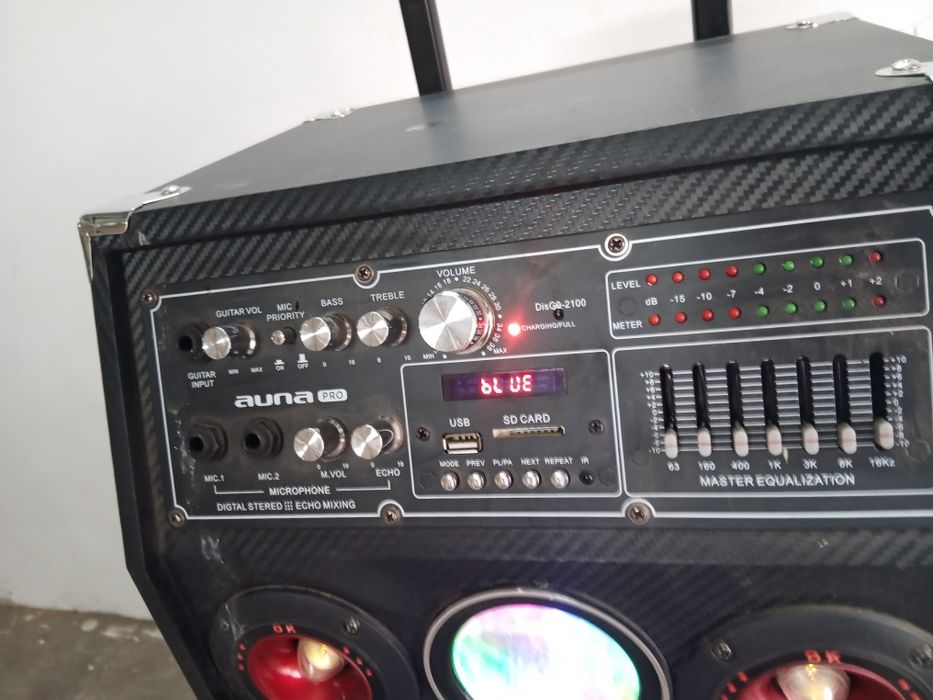 DisGo Box 2100, system PA, 100 W RMS, BT, gniazdo SD, LED, USB, akumul