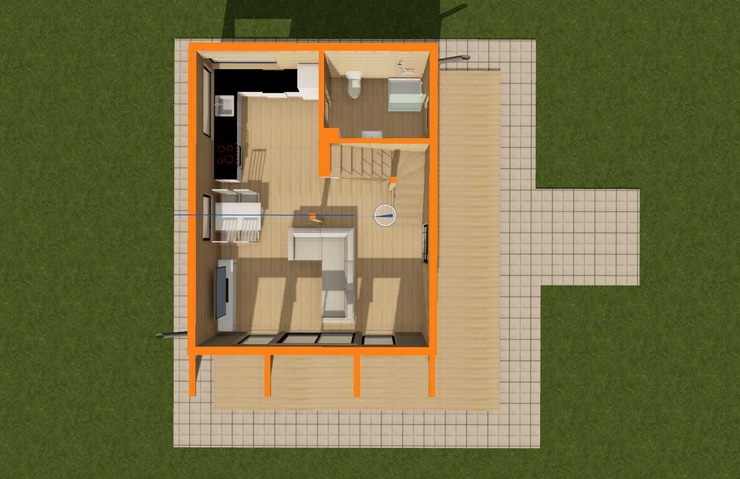 Dom całoroczny, drewniany, 90m2, taras, balkon, piętro 2 pokoje