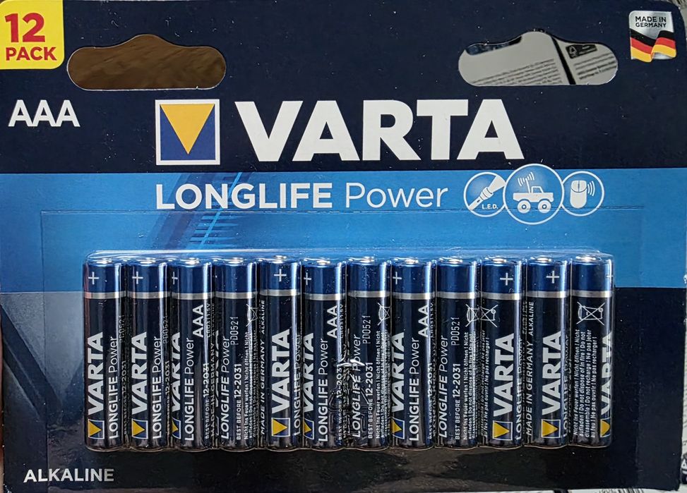Батарейки Varta longlife power.  1 шт.18грн. 216грн упаковка.
