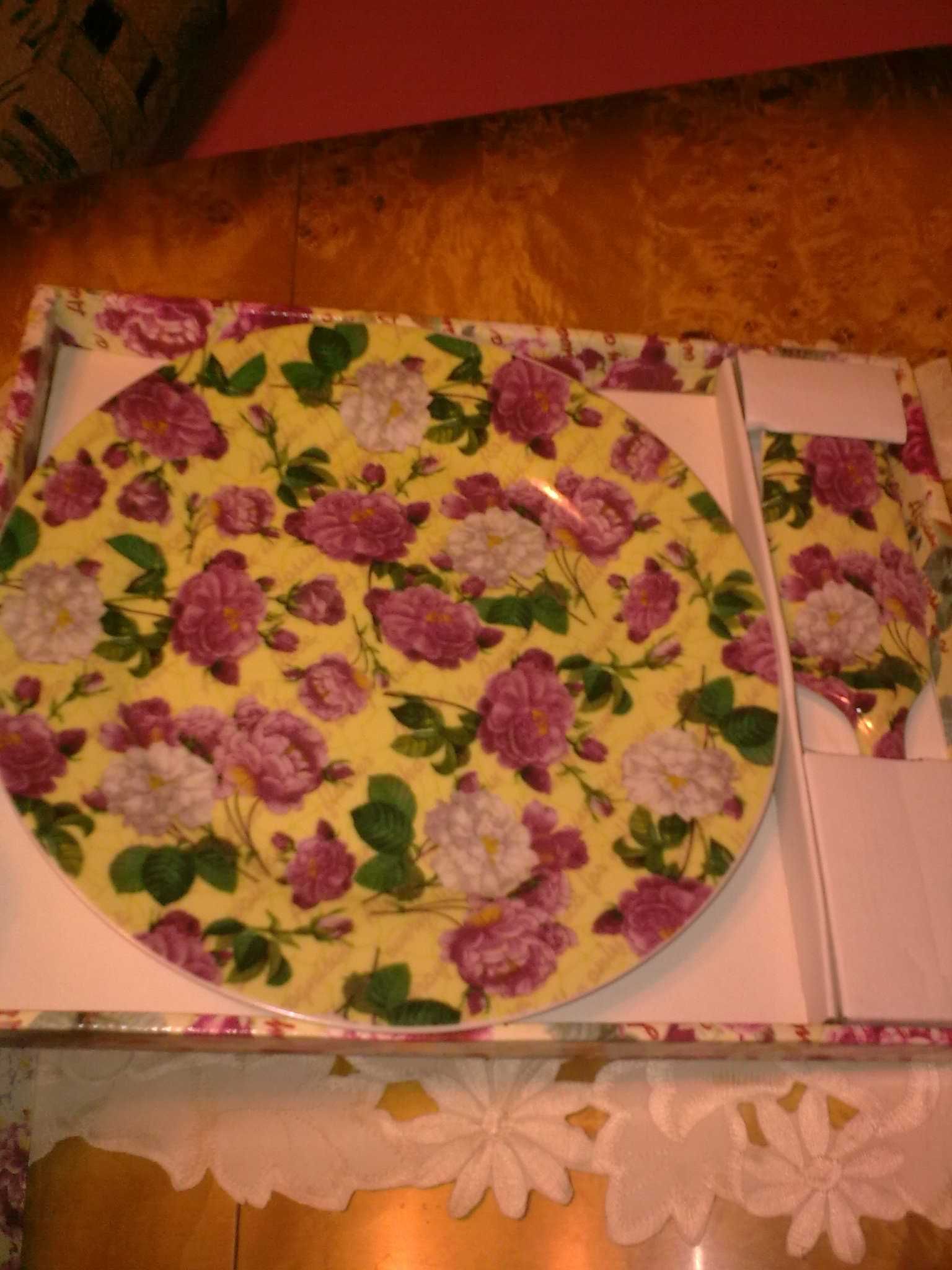 подарочный набор блюдо для торта с лопаткой