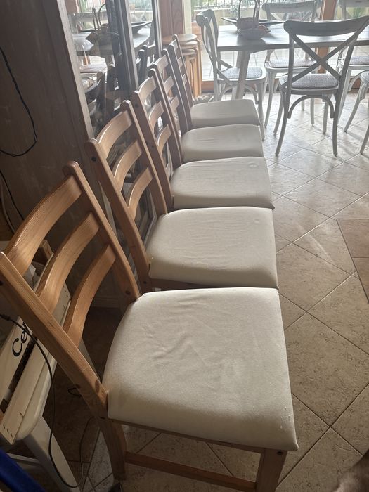 5 cadeiras Ikea com almofada em tecido