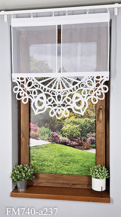 Gotowa Krótka Firanka Panelowa Do Kuchni Lub Pokoju Fr740 80 / 83 Cm