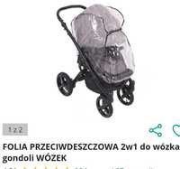 Folia przeciwdeszczowa 2w1 gondola,spacerowka+ na nosidełko z siatka