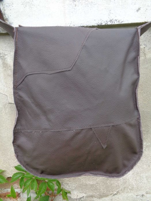 Artystyczna torebka skórzana z lawendowym polem.  Handmade