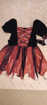 Strój karnawałowy sukienka Halloween George 5,6 lat gratis
