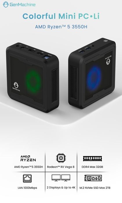 GenMachine AMD Ryzen 5 3550H DDR4 8 ГБ 256 ГБ ssd