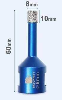 Otwornica diamentowa do gresu 8mm M14 BRSCHNITT