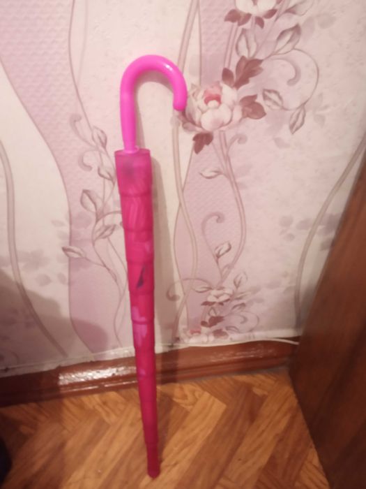 Детский зонтик розового цвета,полуавтомат