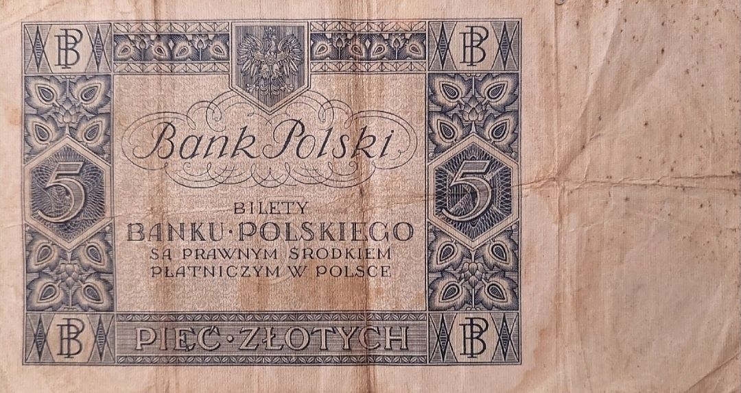 Banknot 5zł 1930r.