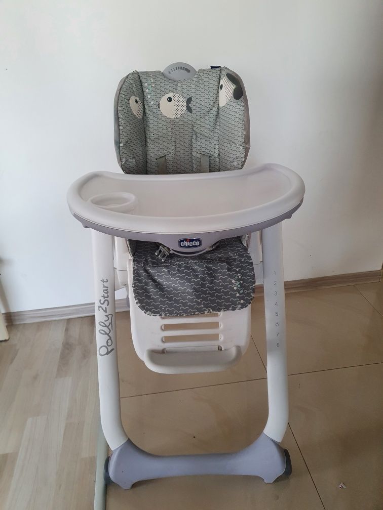 Krzesełko do karmienia Chicco Polly 2 Start szare