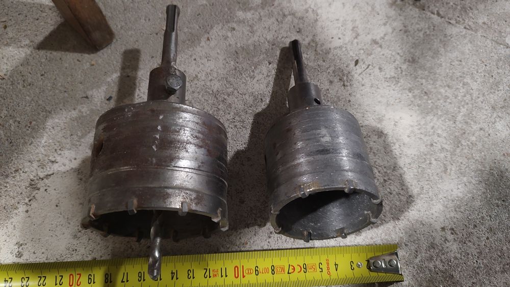 Otwornice do betonu. Wymiary na zdjęciach