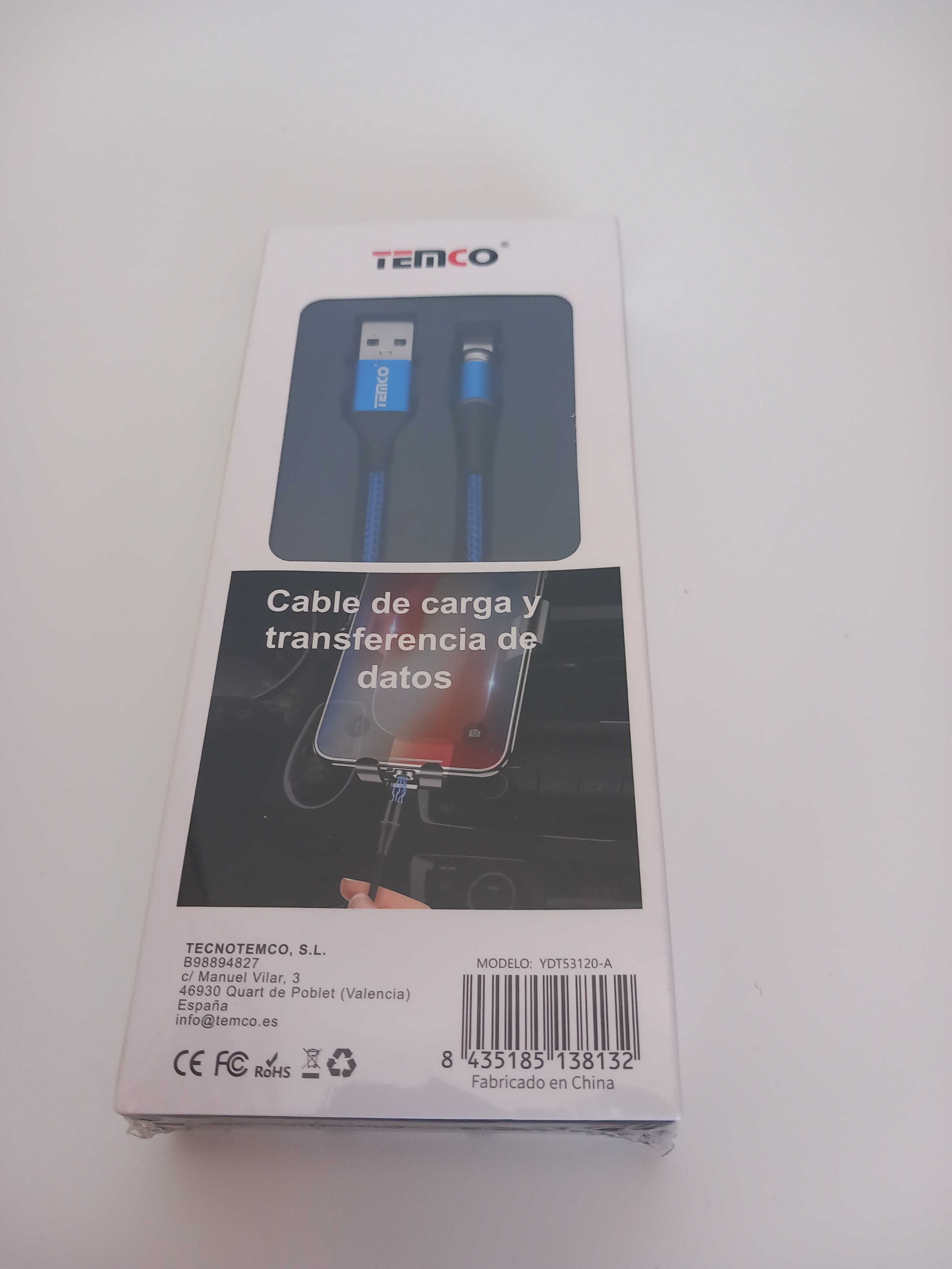 Cabo de Carregamento Magnético Tipo C 3 em 1 de 3A