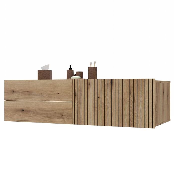 SZAFKA Pod Umywalkę TIGO 1D2S Ryflowany Front 140 CM DĄB EVOKE