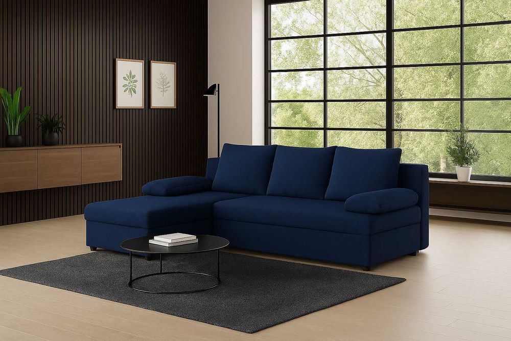 Narożnik Do Salonu BOSS Kanapa Sofa Rozkładana 2 Pojemniki Na Pościel