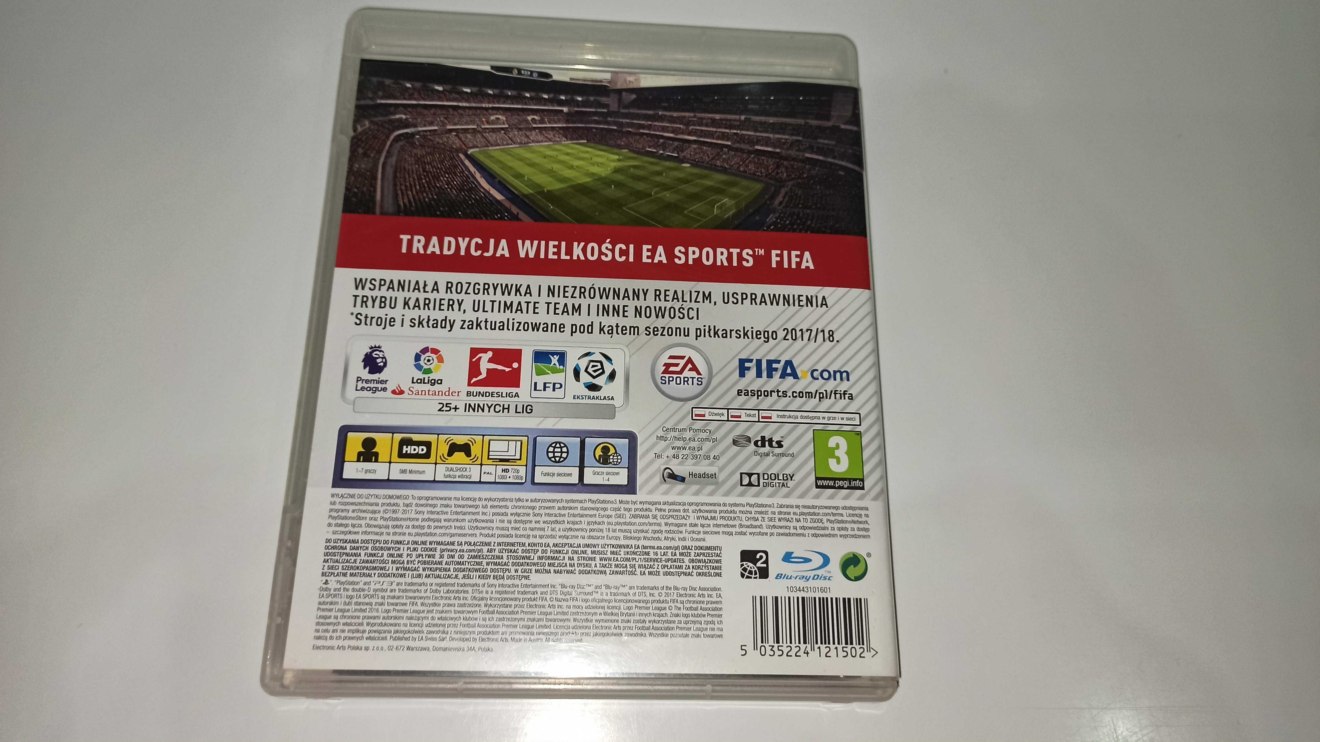 ps3 FIFA 18 PL po polsku polski komentarz , polska okładka, piłka