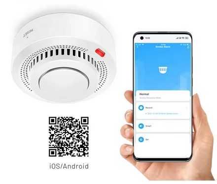 Czujnik Dymu Detektor Ognia  Pożarowy WIFI ALARM Bezprzewodowy TUYA