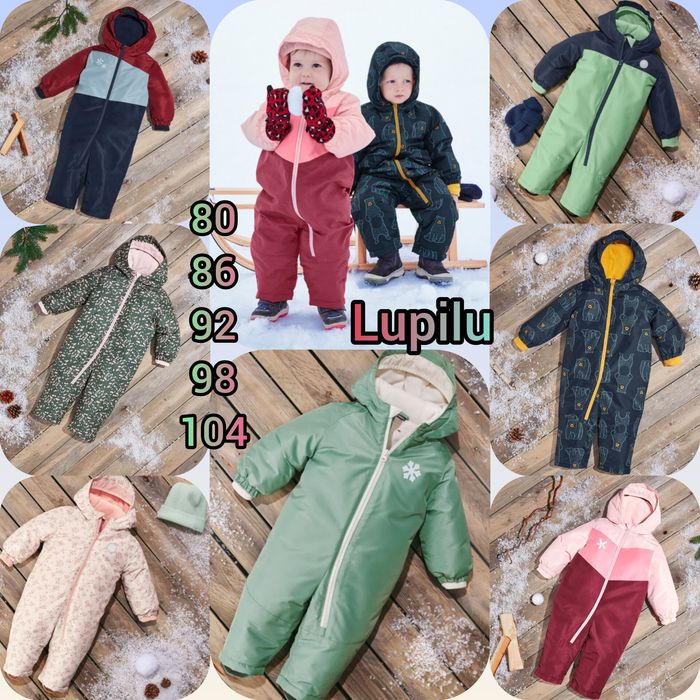 Комбінезони Lupilu ТЕРМО мембраннi суцільні зима/демісезон 80-104 New!