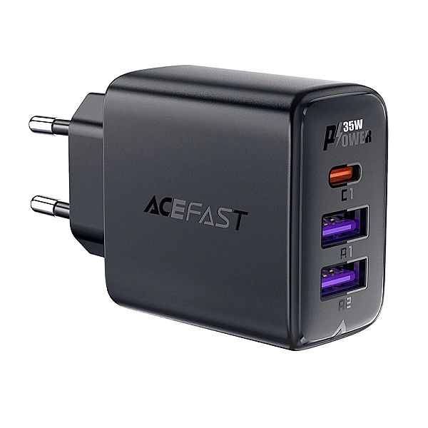 Ładowarka Acefast A57 PD 35W GaN 2 x USB-A + USB-C z 3 portami - czarn