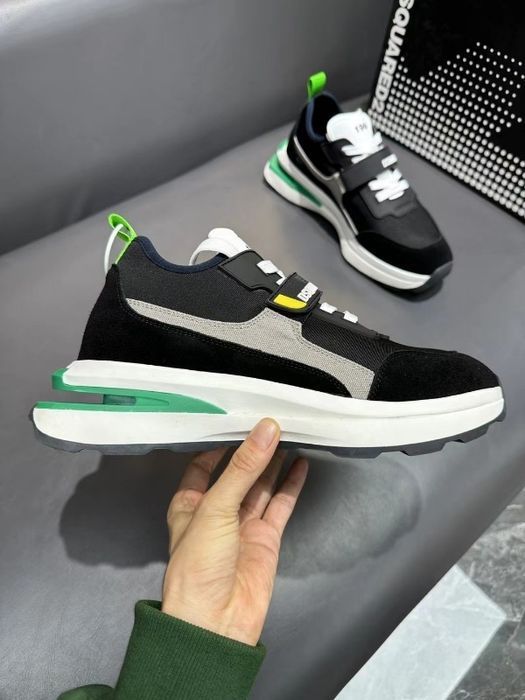 Кроссовки Dsquared мужские черные оригинал кеды на белой подошве