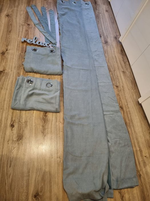 Zasłony welurowe zaciemniające - 4 SZT. TURKUS/MORSKI 135X240