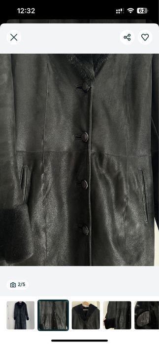 Naturalny czarny kozuch z owczej skóry