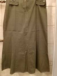 Spódnica midi safari, 46,kolor oliwkowy.