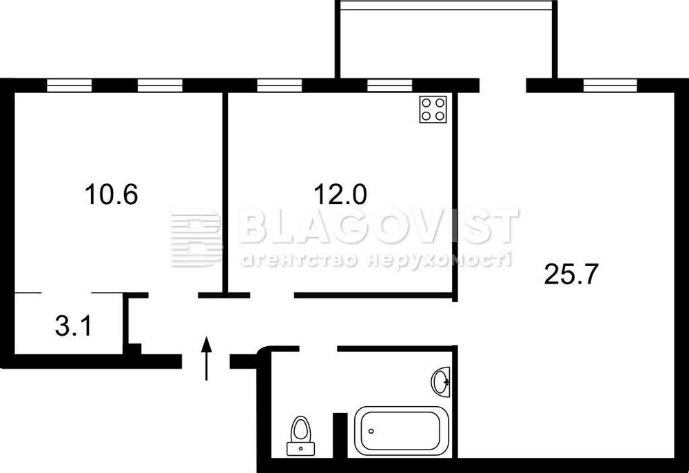 Продається 2-кімнатна квартира в центрі вул. Саксаганського 36