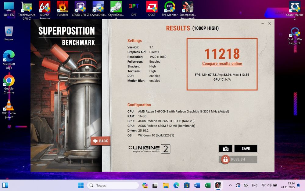 Ігровий Asus Rog Zephyrus g14 Razen 9 6900HX  16gb  RX6800S