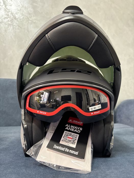 Шлем мотоциклетный мотошлем модуляр серый LS2 FF345