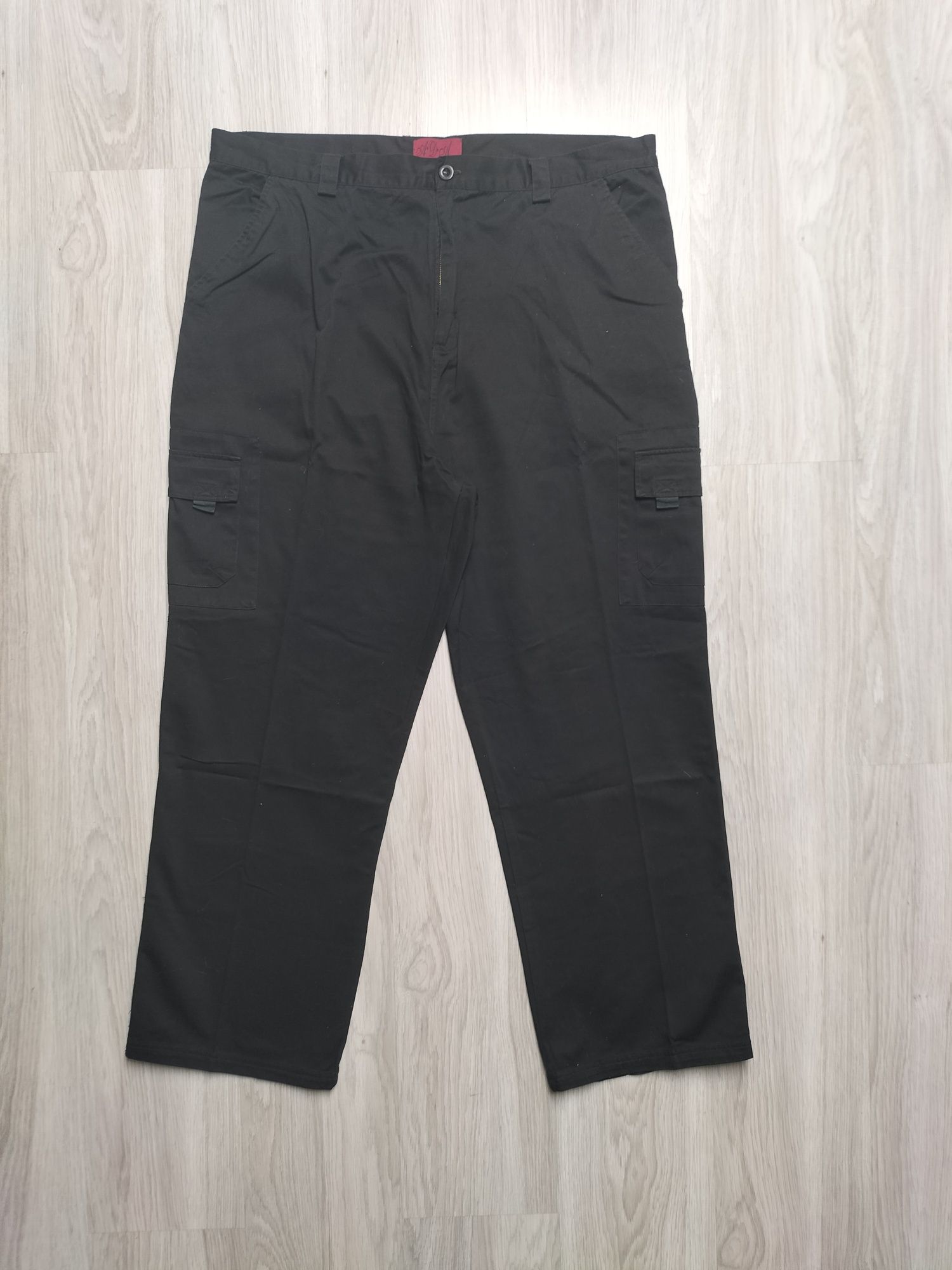 Duże szerokie prosta nogawka czarne bojówki spodnie męskie XXXL 3XL