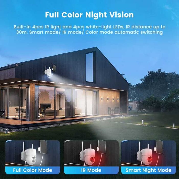 Câmara Vídeo Vigilância Solar/Bateria CCTV 100% Sem Fios WiFI (NOVO)