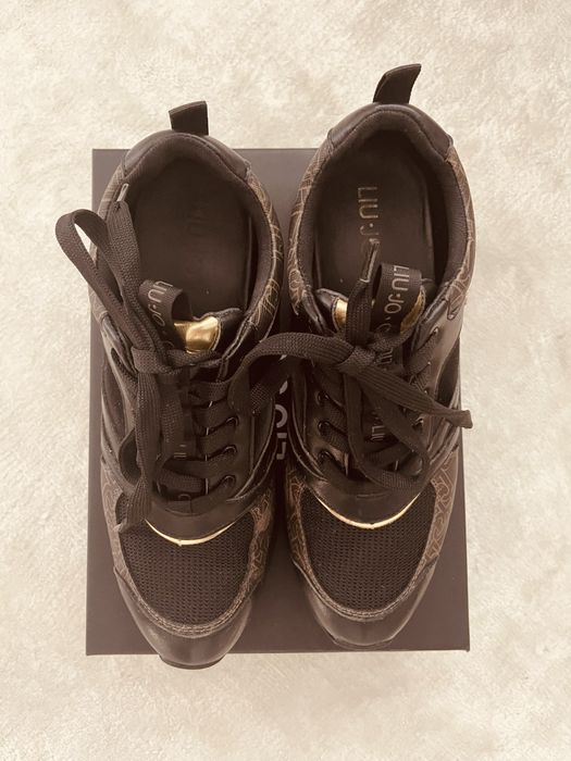 Sneakersy 39 Liu Jo brązowe czarbe logowane