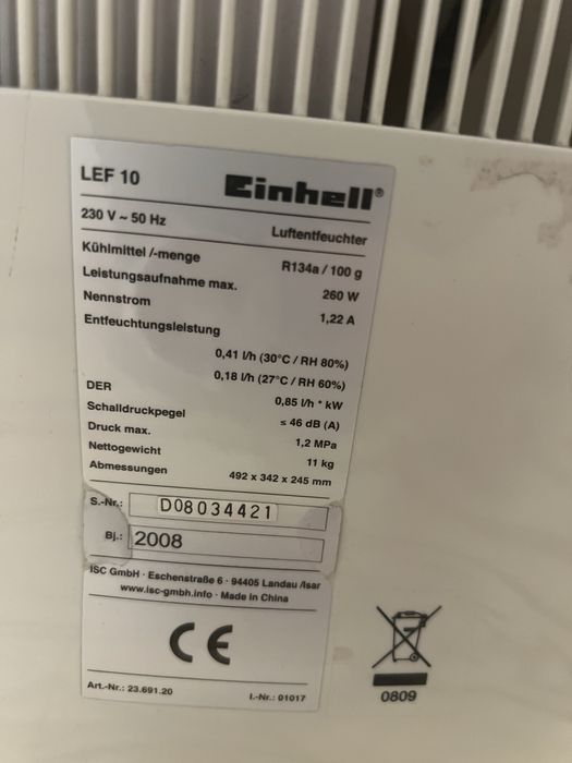 Осушувач повітря Einhell б/у