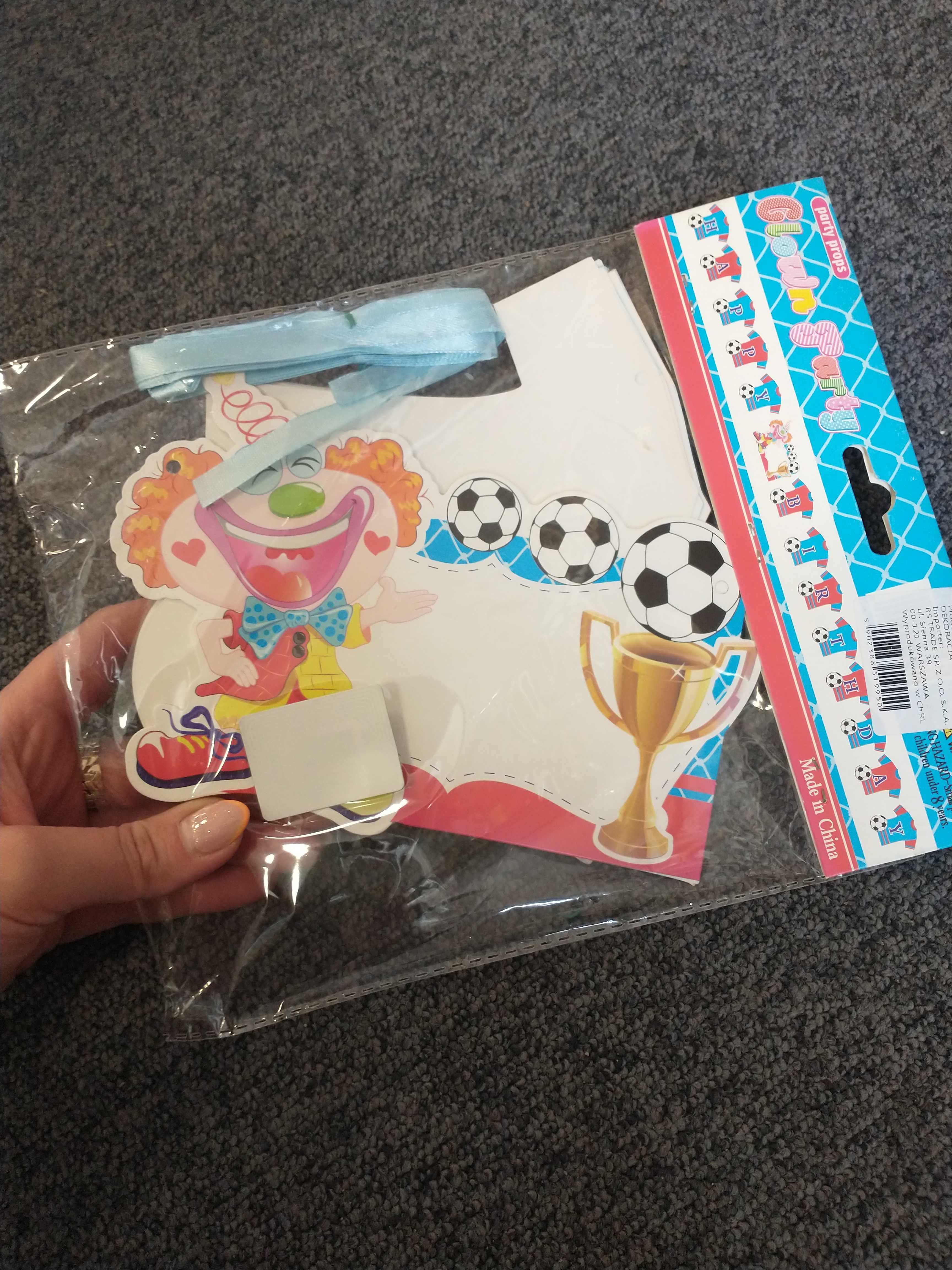 Girlanda napis urodzinowa urodziny piłkarska piłka dla chłopca banner