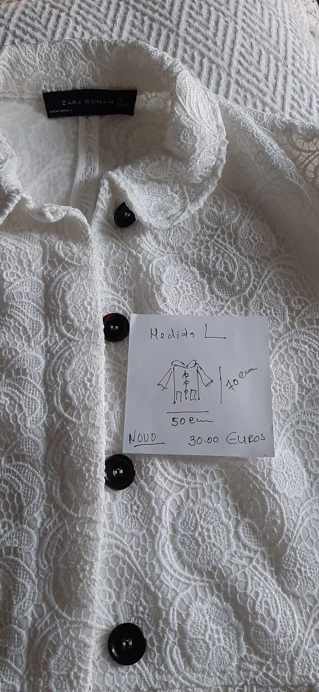 Casaco Comprido Branco , Zara