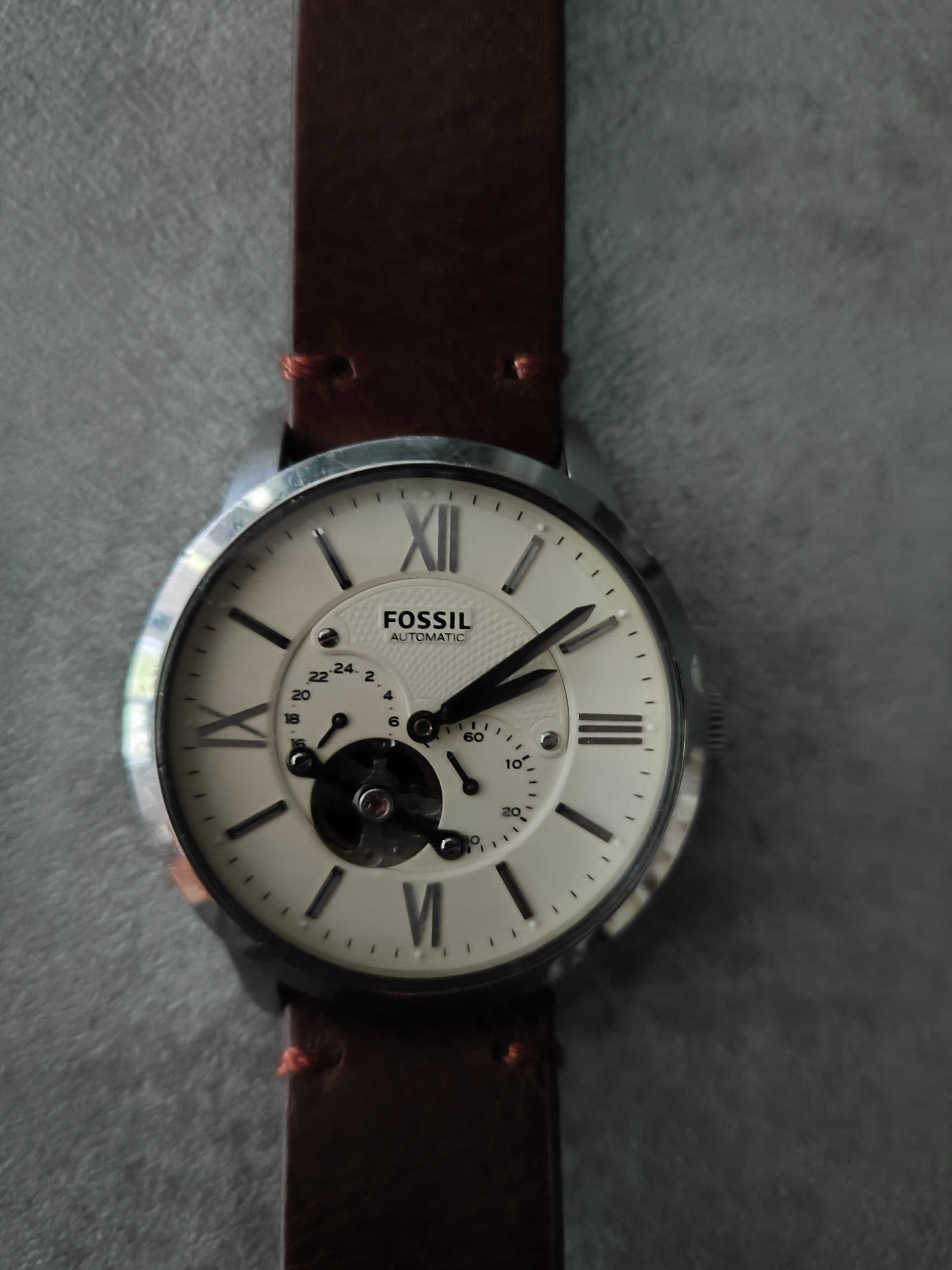 Fossil TOWNSMAN Automatic ME3064 zegarek męski brązowy stan idealny