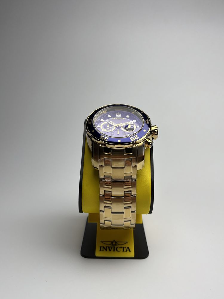 Invicta 0073, золотистий чоловічий годинник інвітка, хронограф