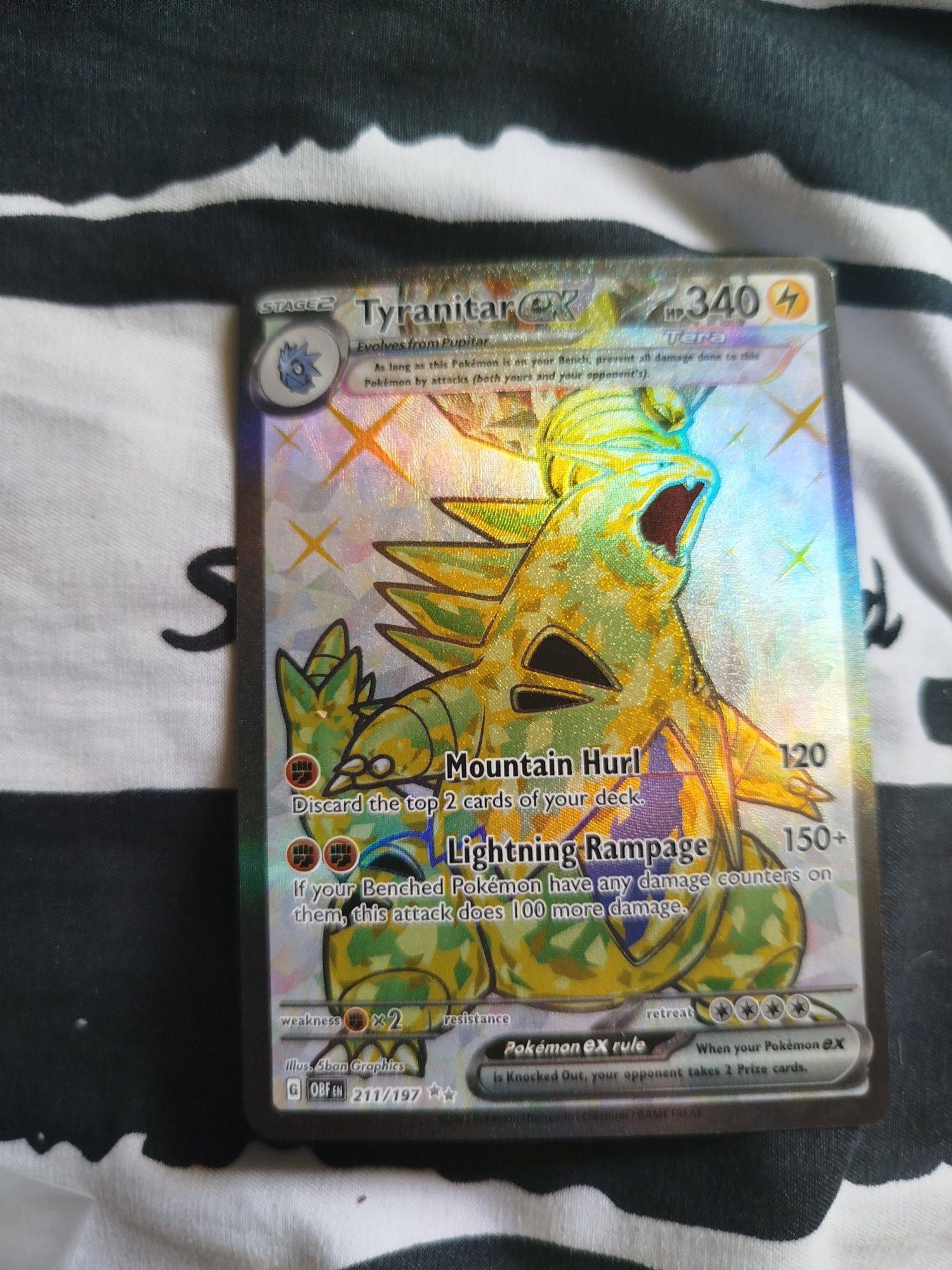 Karta pokemon Tyranitar ex full art OBF 211