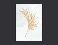 Plakat złoty liść do salonu / sypialni - 30x40cm